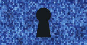 Cyber security concept: keyhole