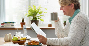 Senior Adult Drinking Water Mug Concept